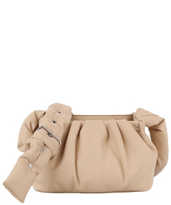 Ruched Puffer Crossbody Bag JYE-0478 TAUPE